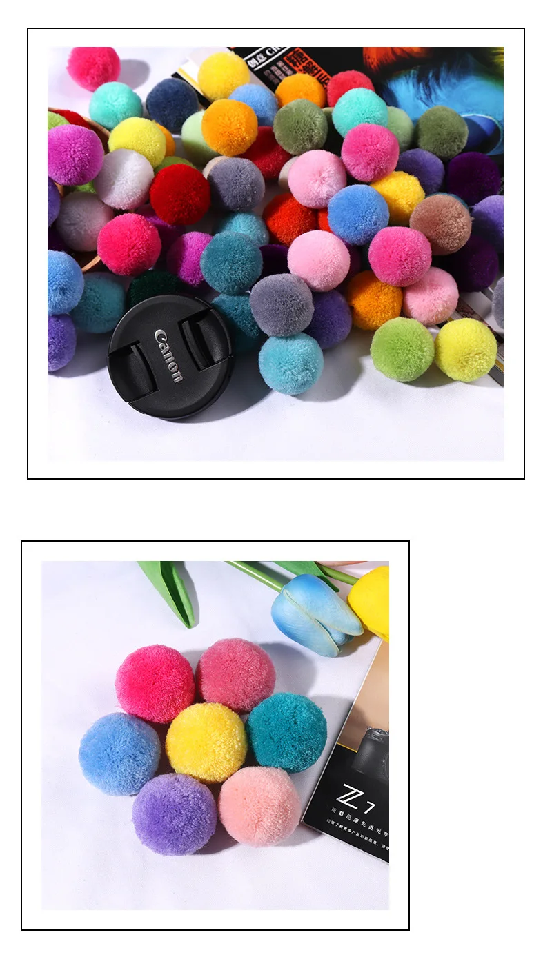 Multi Size Pom Piel 15mm/20mm/25mm/30mm/40mm Soft Pompones Fluffy Plush Crafts DIY Pom-Pom Bal Wedding Sewing Party Accessories