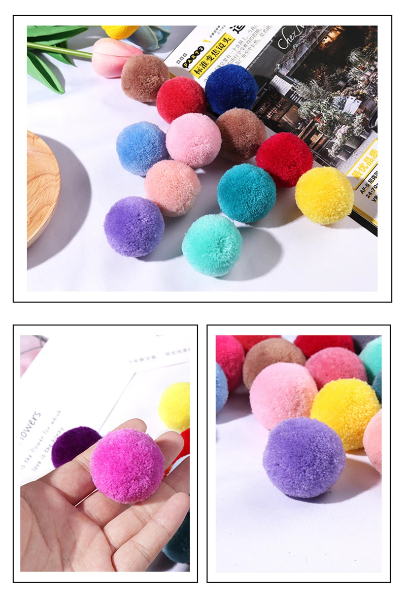Multi Size Pom Piel 15mm/20mm/25mm/30mm/40mm Soft Pompones Fluffy Plush Crafts DIY Pom-Pom Bal Wedding Sewing Party Accessories