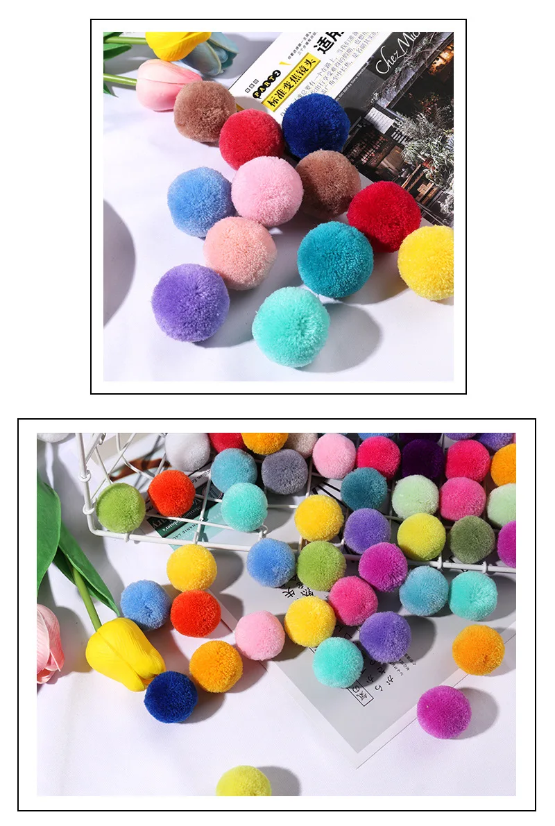 Multi Size Pom Piel 15mm/20mm/25mm/30mm/40mm Soft Pompones Fluffy Plush Crafts DIY Pom-Pom Bal Wedding Sewing Party Accessories