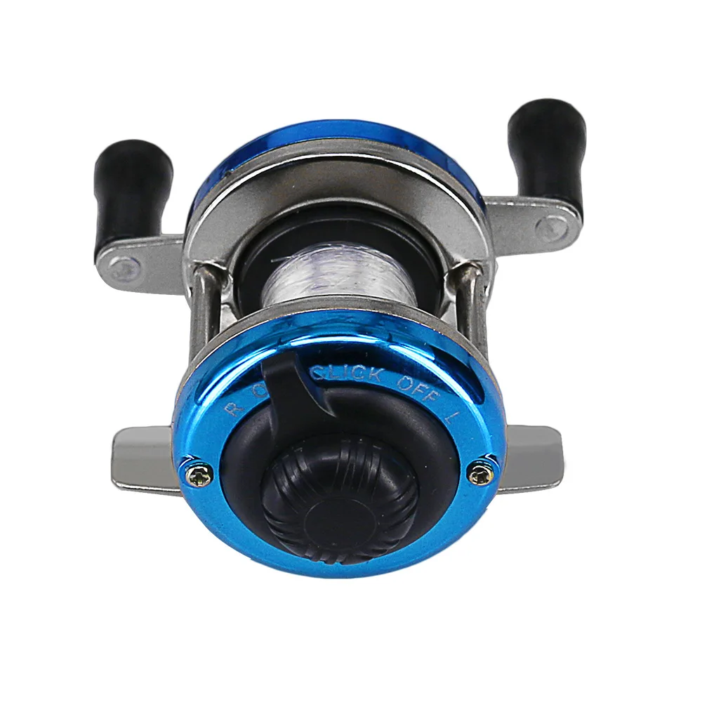 2024 New Mini Winter Ice Fishing Wheel Double Rocker Arm Metal Main Body With Line Manufacturers Wholesale