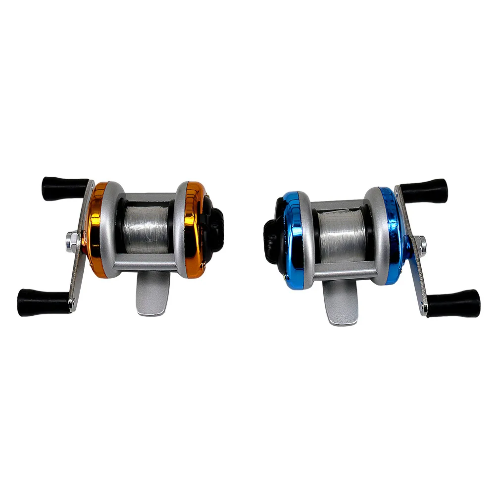 2024 New Mini Winter Ice Fishing Wheel Double Rocker Arm Metal Main Body With Line Manufacturers Wholesale