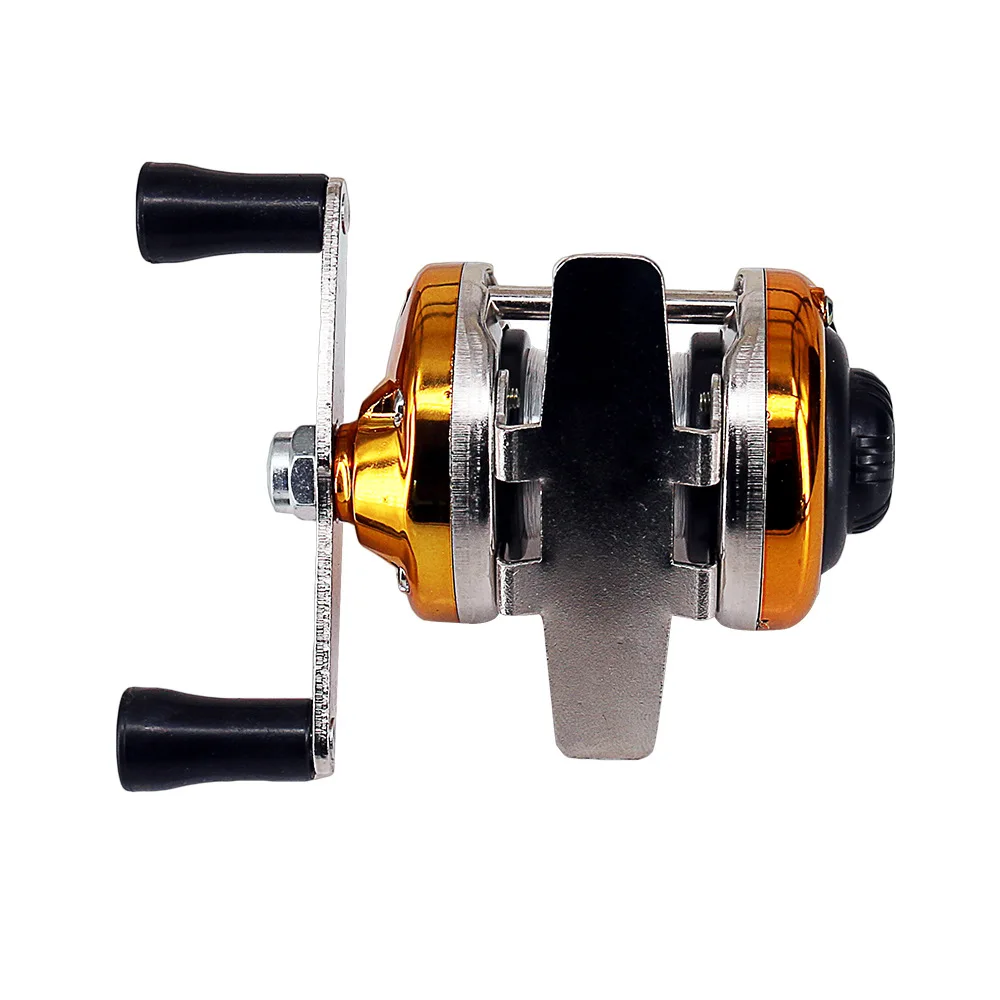 2024 New Mini Winter Ice Fishing Wheel Double Rocker Arm Metal Main Body With Line Manufacturers Wholesale