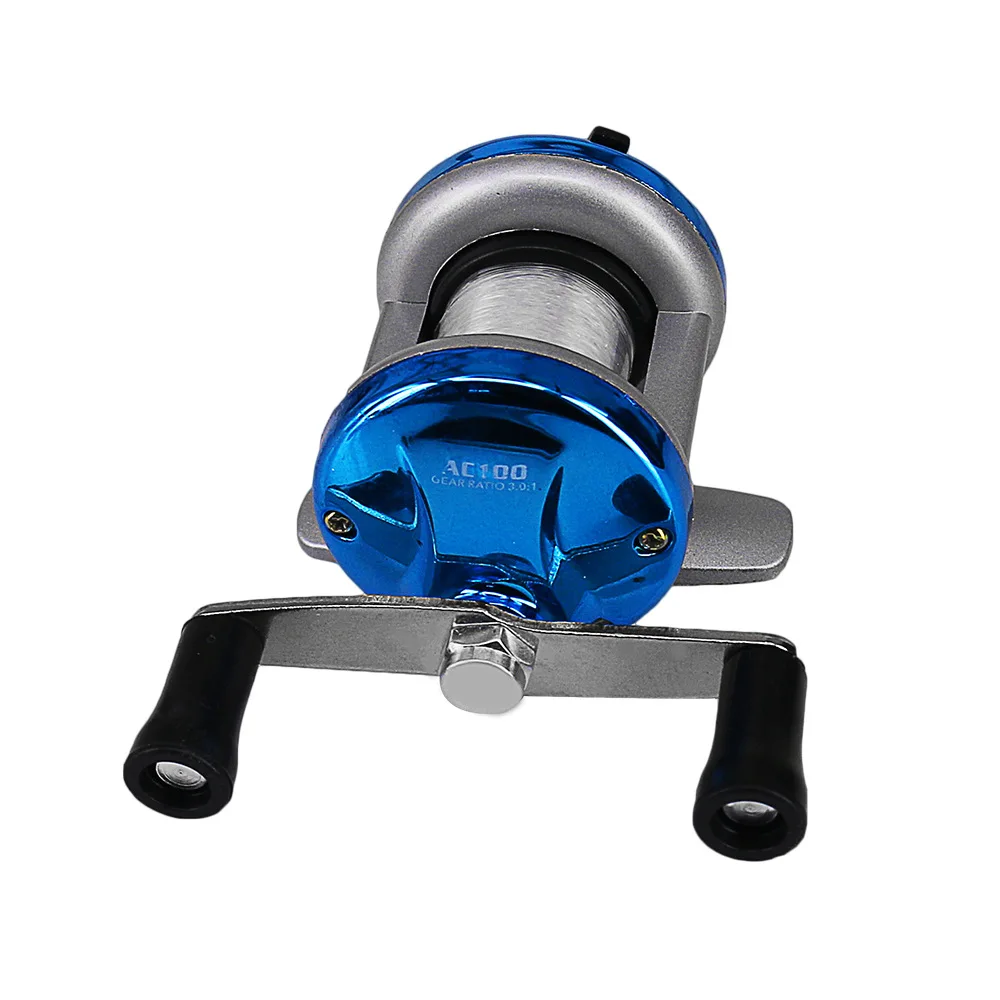 2024 New Mini Winter Ice Fishing Wheel Double Rocker Arm Metal Main Body With Line Manufacturers Wholesale