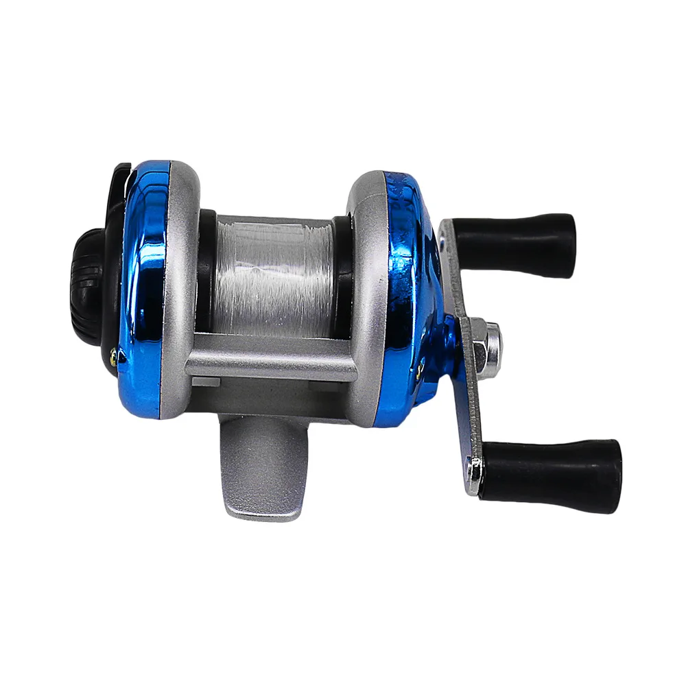 2024 New Mini Winter Ice Fishing Wheel Double Rocker Arm Metal Main Body With Line Manufacturers Wholesale