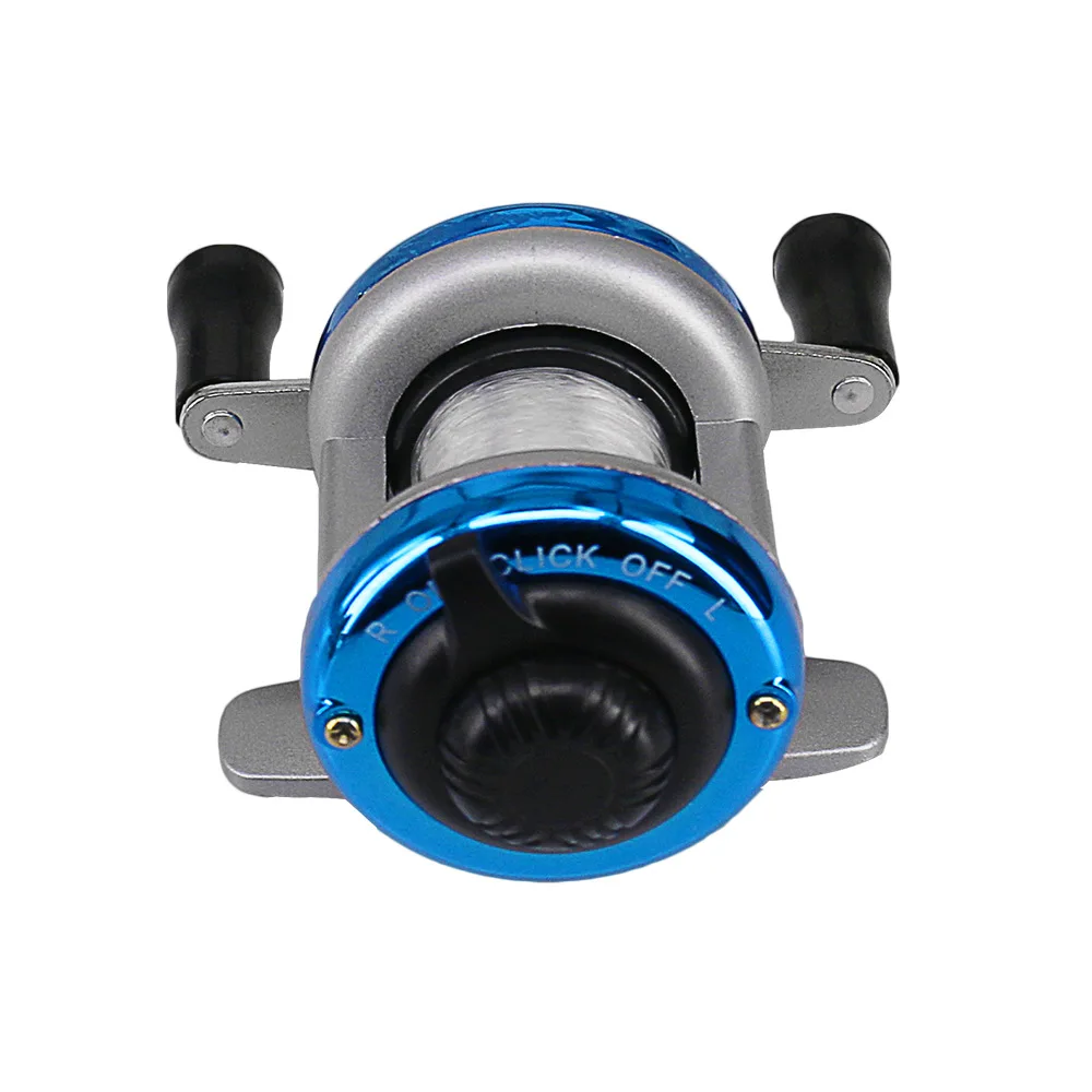 2024 New Mini Winter Ice Fishing Wheel Double Rocker Arm Metal Main Body With Line Manufacturers Wholesale