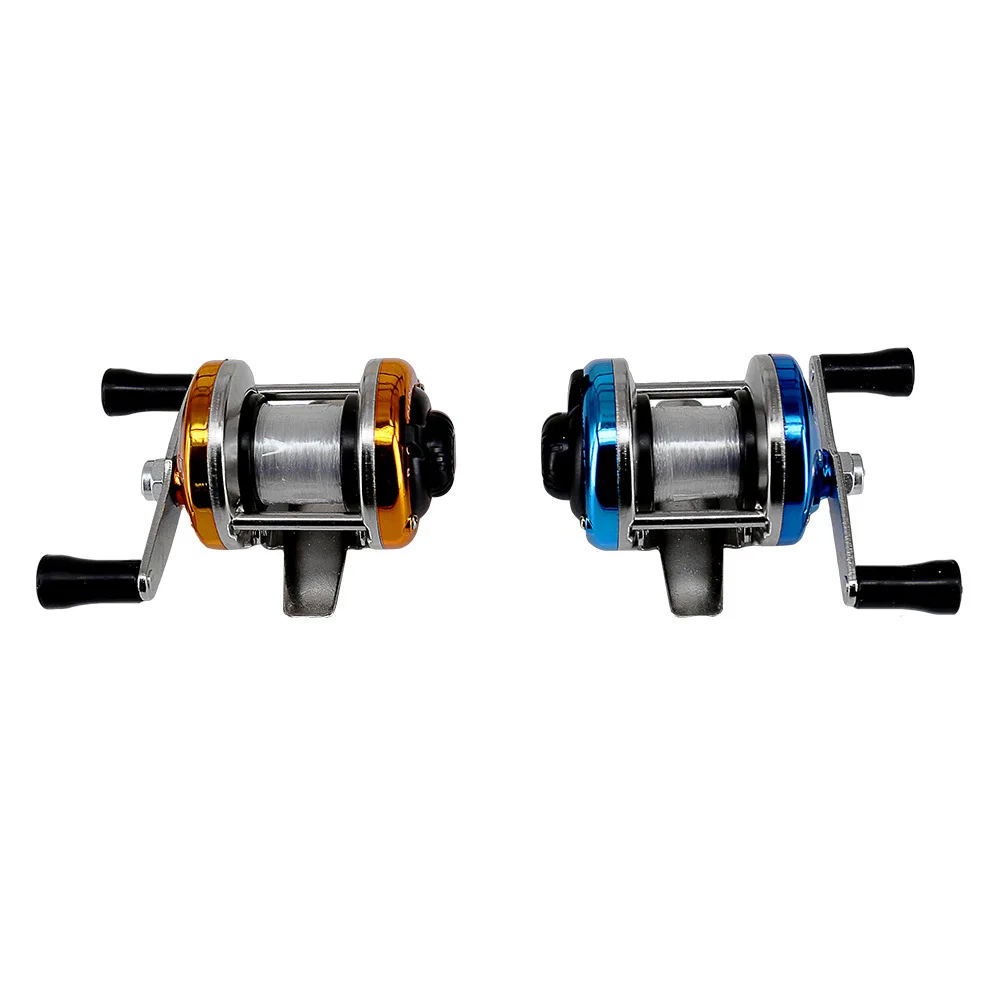 2024 New Mini Winter Ice Fishing Wheel Double Rocker Arm Metal Main Body With Line Manufacturers Wholesale