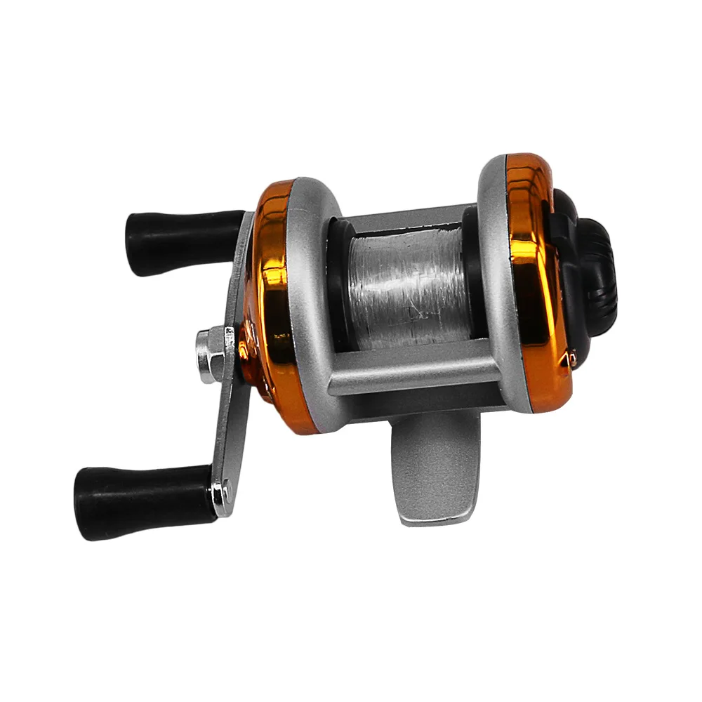 2024 New Mini Winter Ice Fishing Wheel Double Rocker Arm Metal Main Body With Line Manufacturers Wholesale