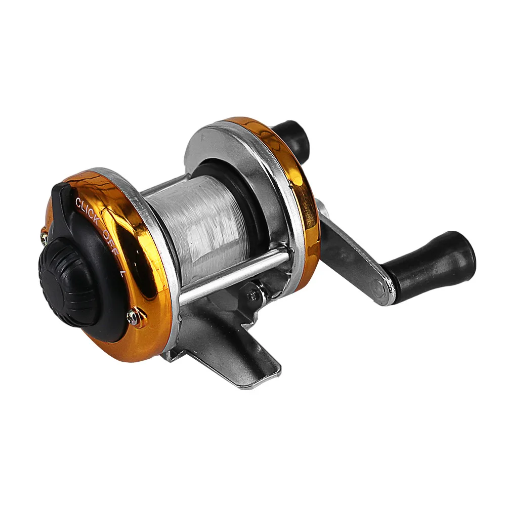 2024 New Mini Winter Ice Fishing Wheel Double Rocker Arm Metal Main Body With Line Manufacturers Wholesale