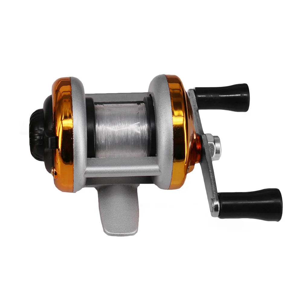2024 New Mini Winter Ice Fishing Wheel Double Rocker Arm Metal Main Body With Line Manufacturers Wholesale
