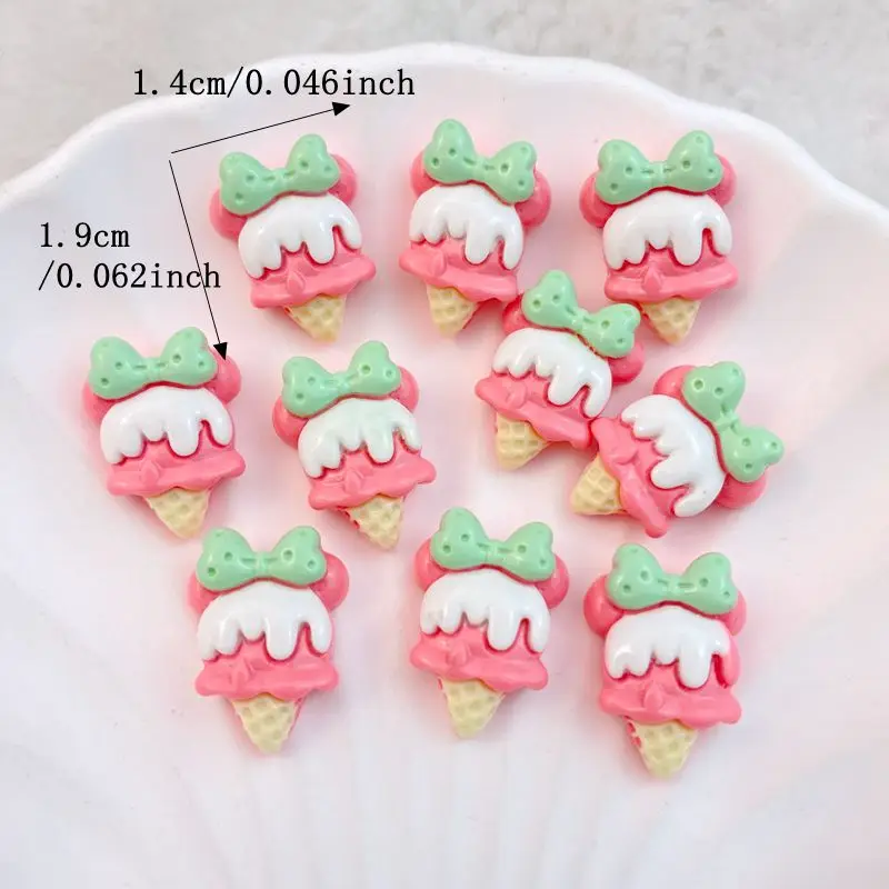 20Pcs New Cute Cartoon Ice Cream Series Flat Back Ornament Jewelry Bows Accessories Free Shipping