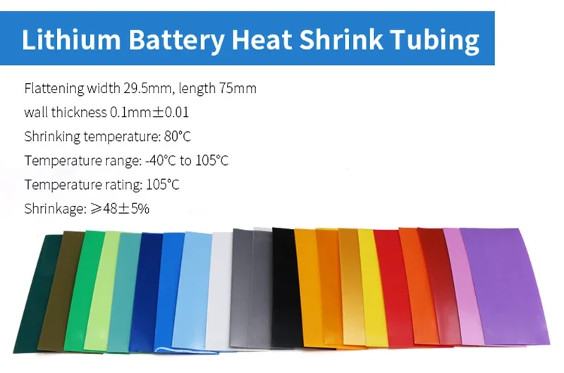 20/100/500pcs 18650 PVC Heat Shrink Wrap Pre-cut Insulated Wrapping Sleeving Shrinkable Heat-shrink Tubing Battery Film Case