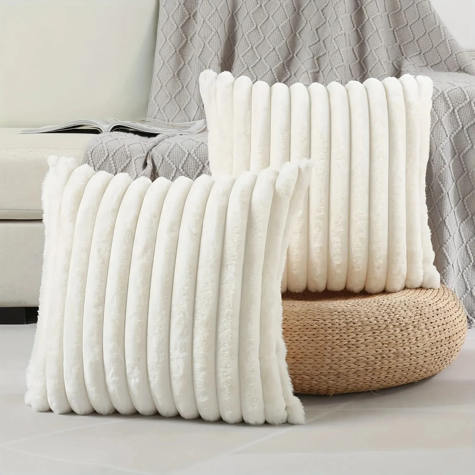 1pc Stripe Corduroy Pillow Case Creative Home Fabric PillowCushion For Sofa Bedroom Car, Home Decoration Home Decor Room Decor