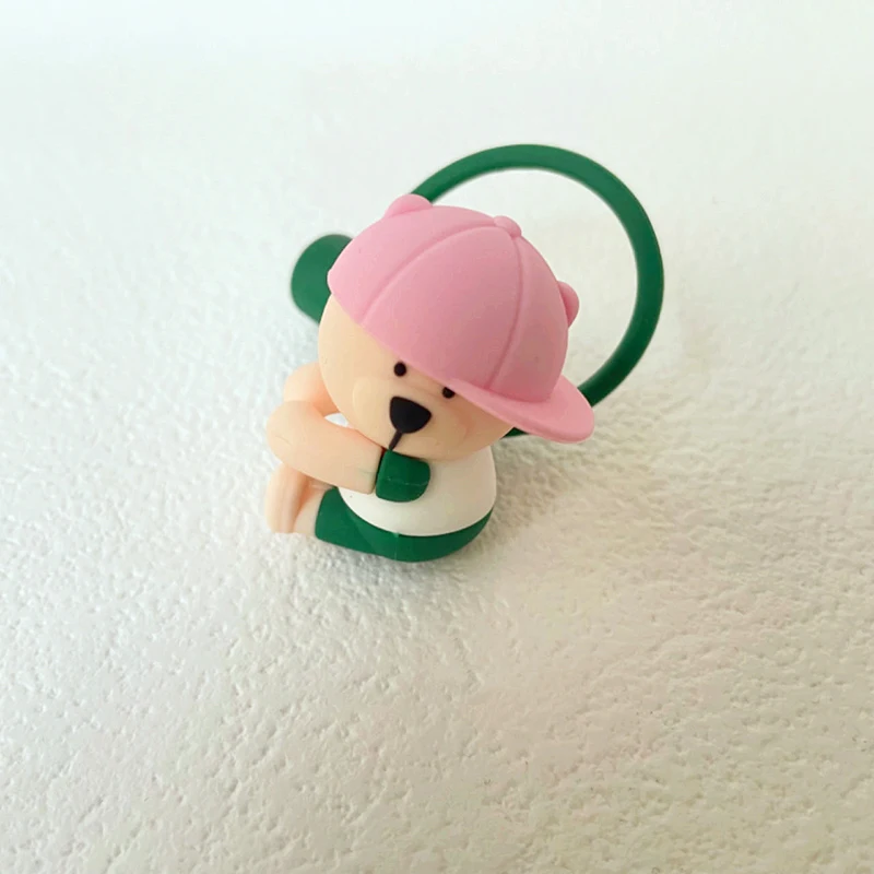 1PC Cute Silicone Straw Covers Cartoon Bear Dust Plug Straw Cap Suitable for Large Caliber 7-8mm Drinking Water Cup Accessories