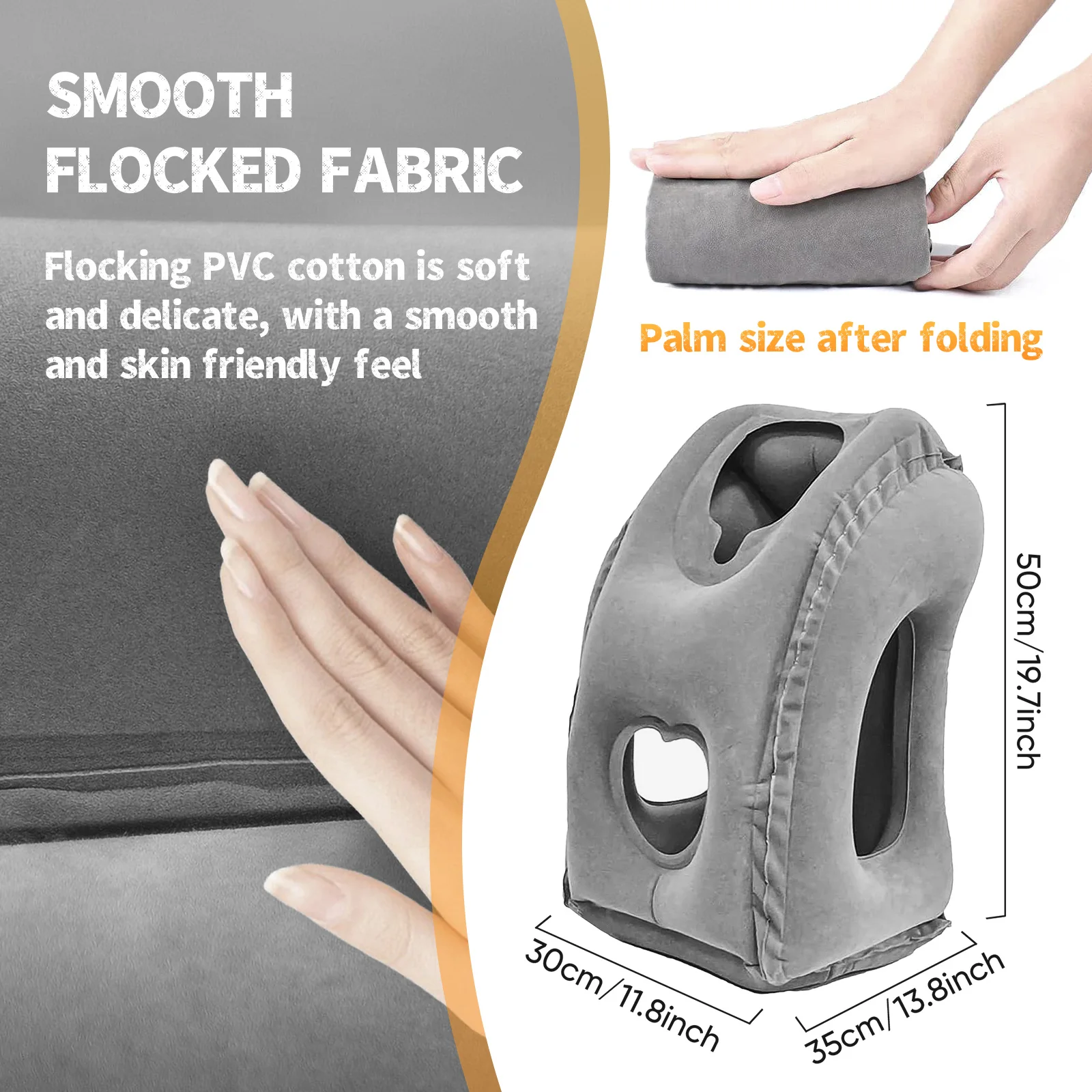 1pc Inflatable Travel Pillow, Airplane Pillow With Patented Valve Design, Travel Accessories With Neck And Head Support, Travel