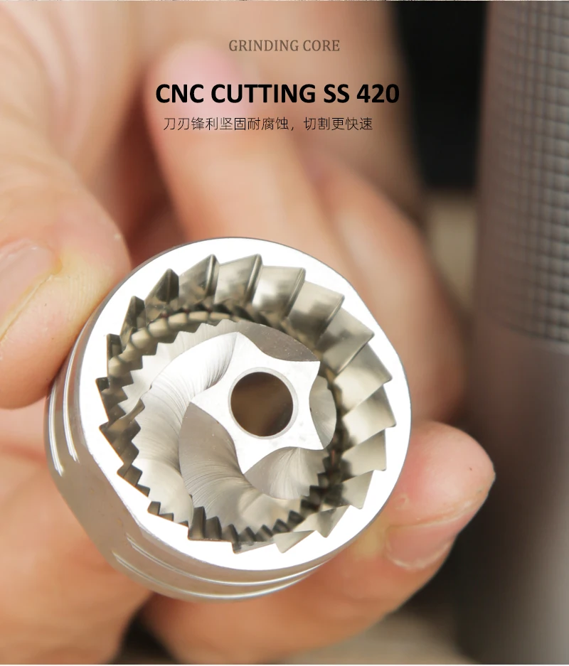 Professional Manual Coffee Grinder Upgrade All-metal Body  Anti-slip Design Portable Grinder Burr Inside