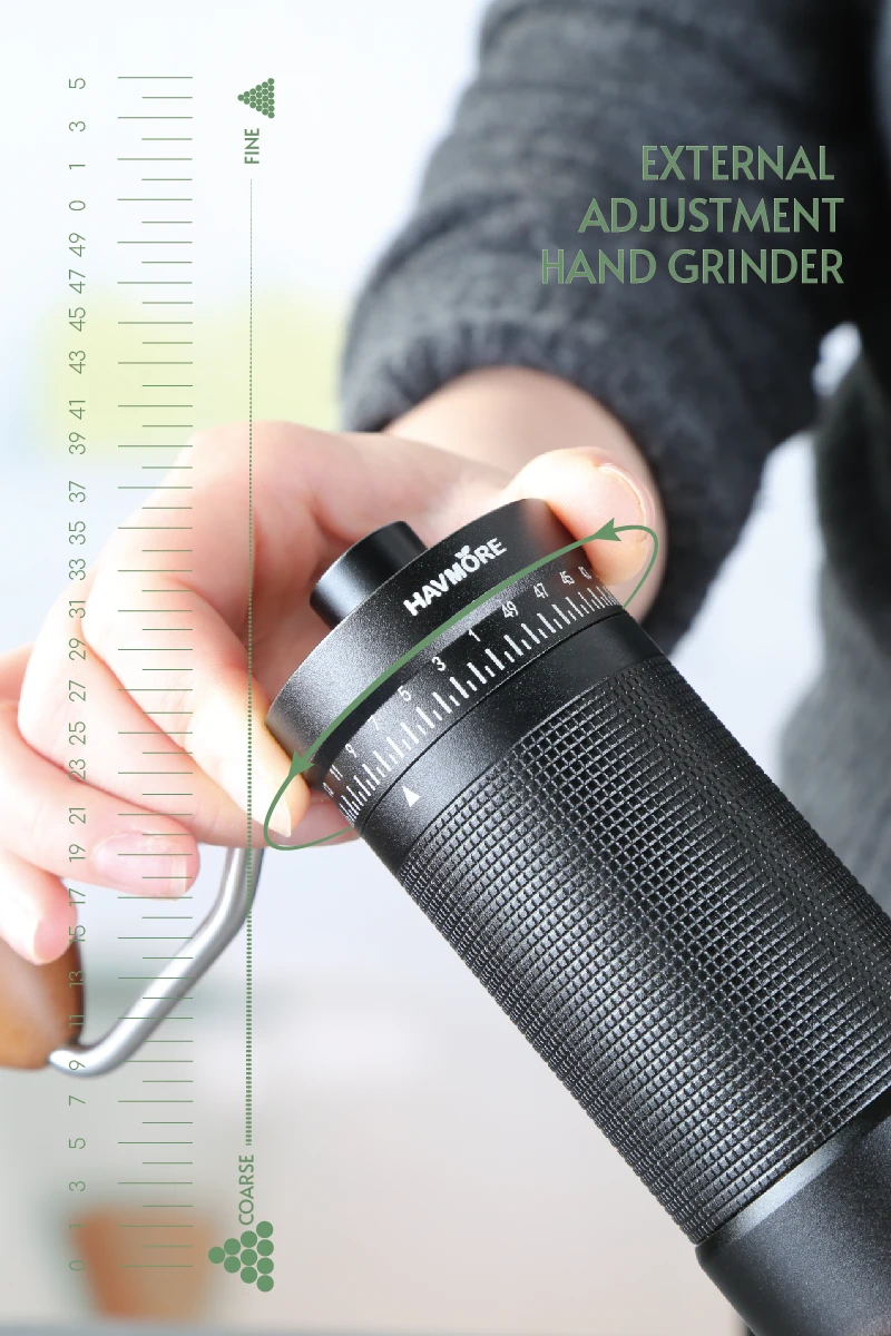 Professional Manual Coffee Grinder Upgrade All-metal Body  Anti-slip Design Portable Grinder Burr Inside