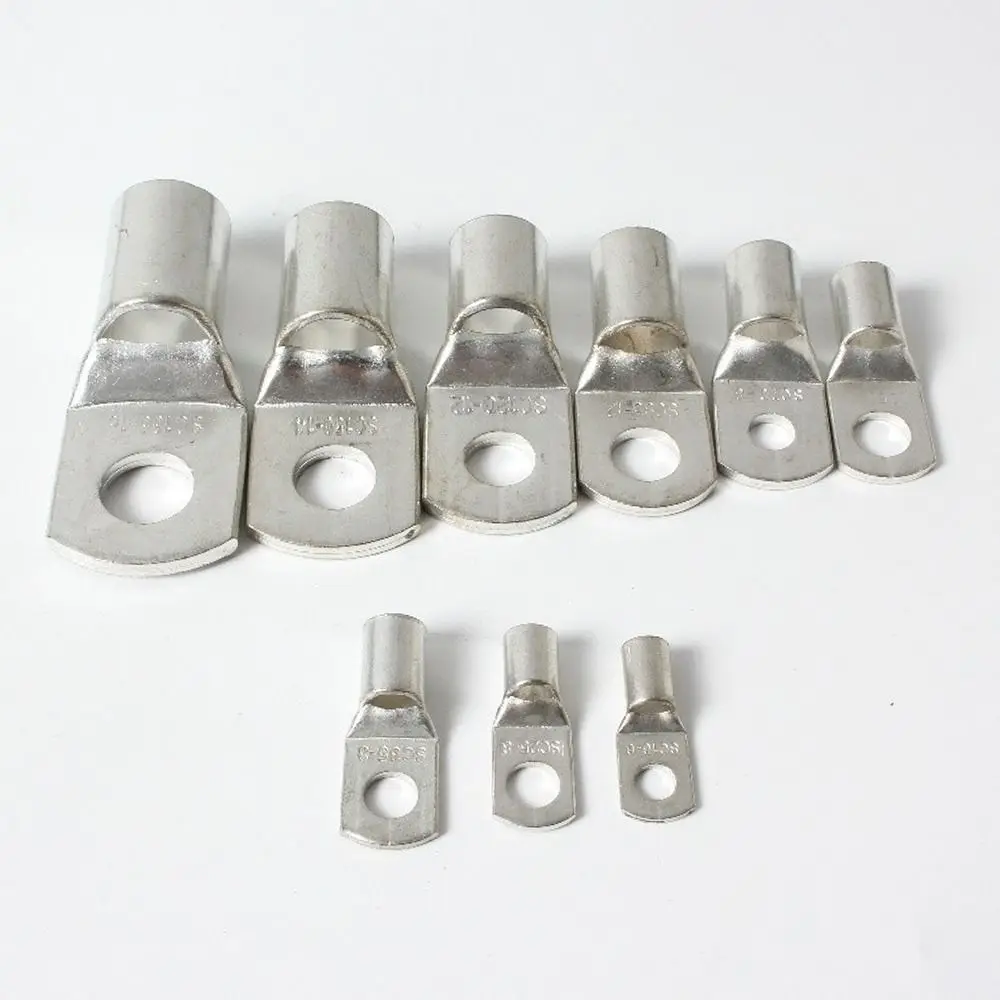 10Pcs 16-35mm2 SC16-6 SC25-6 SC35-6 Tinned Copper Wire Nose Terminal Crimp SC Type Lugs Ring Cable Connector Kit