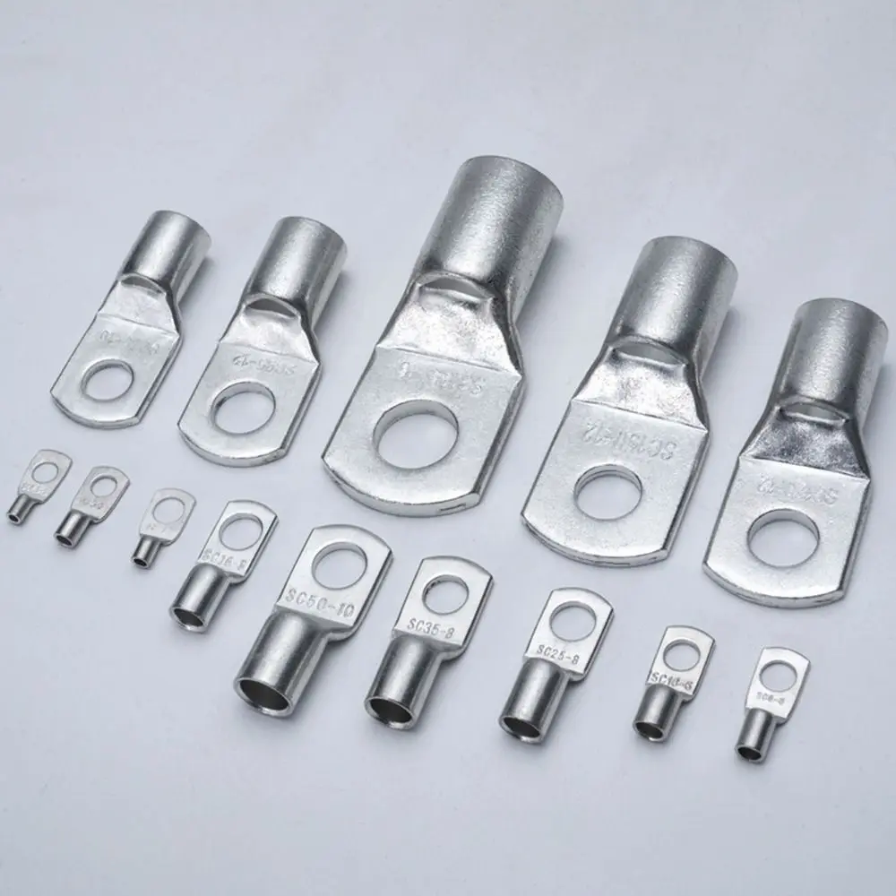 10Pcs 16-35mm2 SC16-6 SC25-6 SC35-6 Tinned Copper Wire Nose Terminal Crimp SC Type Lugs Ring Cable Connector Kit