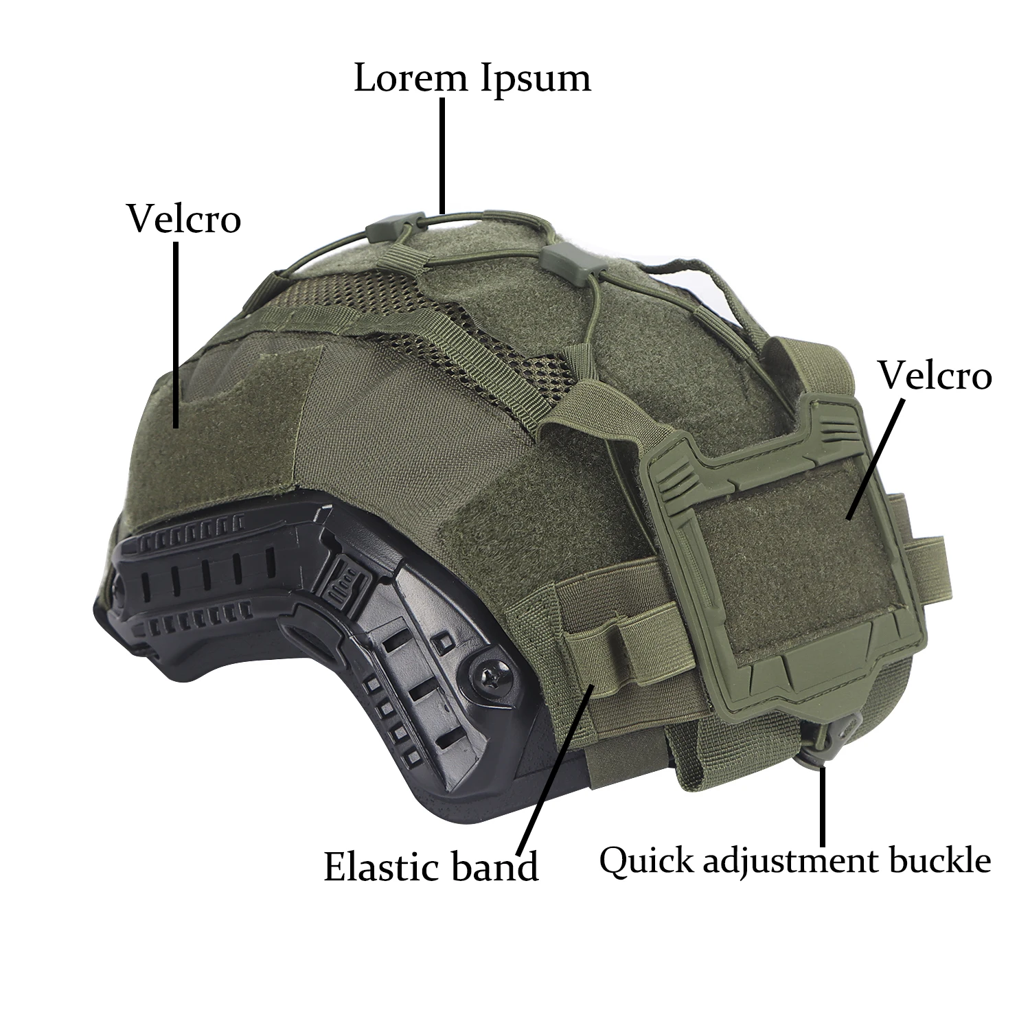 Tactical Helmet Cover Set for Maritime Helmet, NVG Battery Pouch, Hunting Hybrid Mesh Cover for Bump & Ballistic Helmets