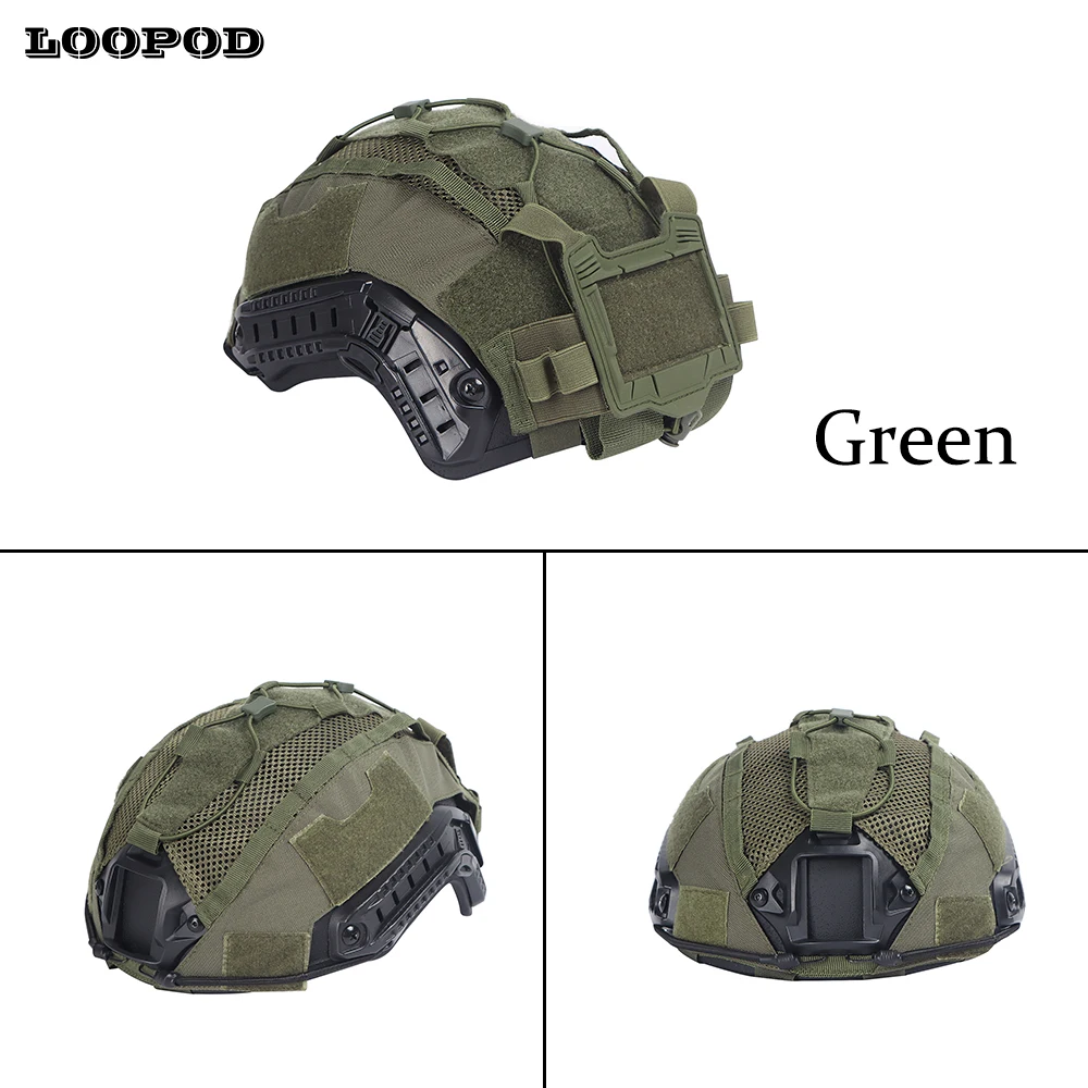 Tactical Helmet Cover Set for Maritime Helmet, NVG Battery Pouch, Hunting Hybrid Mesh Cover for Bump & Ballistic Helmets