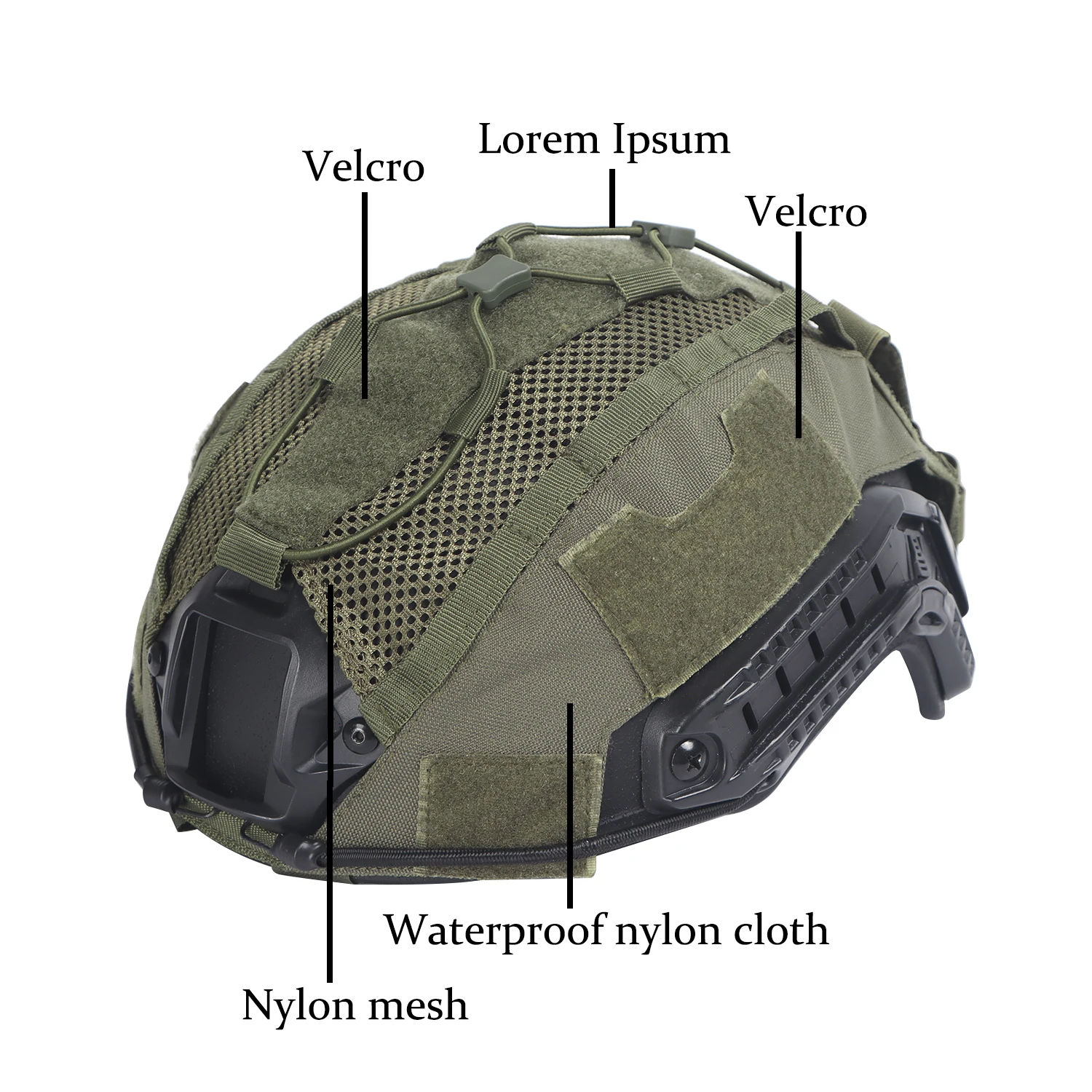 Tactical Helmet Cover Set for Maritime Helmet, NVG Battery Pouch, Hunting Hybrid Mesh Cover for Bump & Ballistic Helmets
