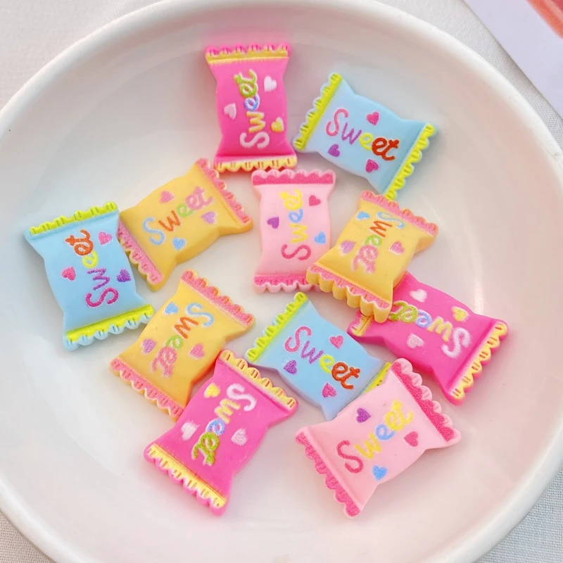20Pcs New Cute Resin Candy, Lollipop Series Flat Back Scrapbooking DIY Jewelry Craft Decoration Accessories