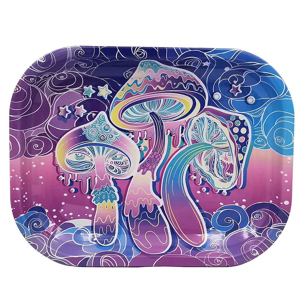 Metal Rolling Tray Plate Ashtray Tobacco 180*140MM Cigarette Tray Animated Cigarette Tray 7.1x4.7Inch Storage Tray Lucky Tree
