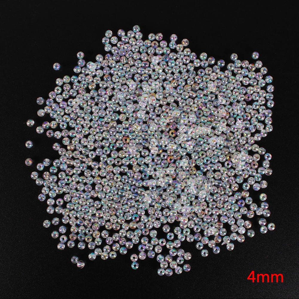 4/6/8/10/12mm AB Color Round Transparent Beads Spacer Bead For DIY Bracelet Necklace Crafts E1222