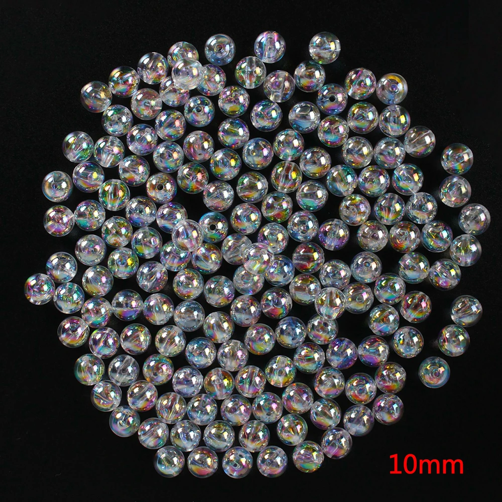 4/6/8/10/12mm AB Color Round Transparent Beads Spacer Bead For DIY Bracelet Necklace Crafts E1222