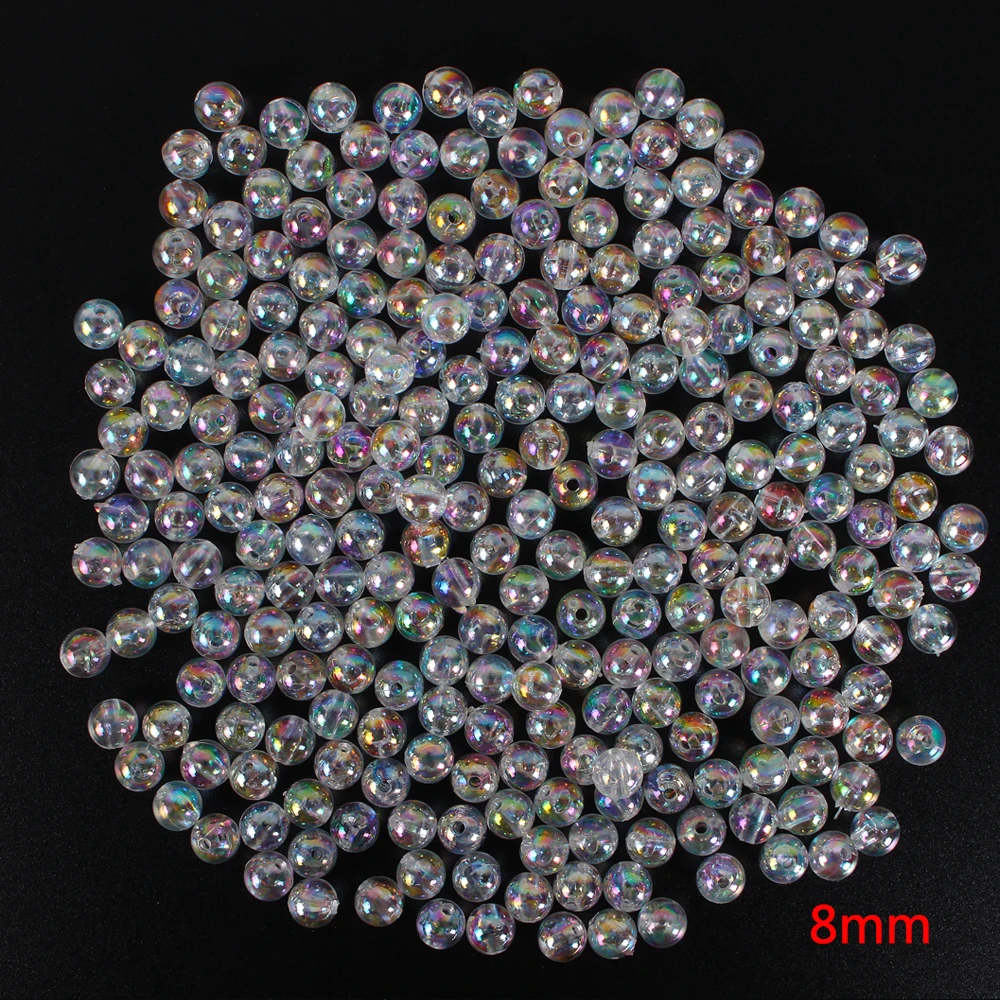 4/6/8/10/12mm AB Color Round Transparent Beads Spacer Bead For DIY Bracelet Necklace Crafts E1222