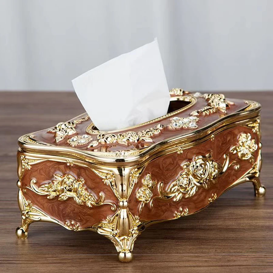 European Tissue Box, High-End Hotel Restaurant Napkin Extraction Box, Kitchen and Living Room Tabletop Tissue Storage Box