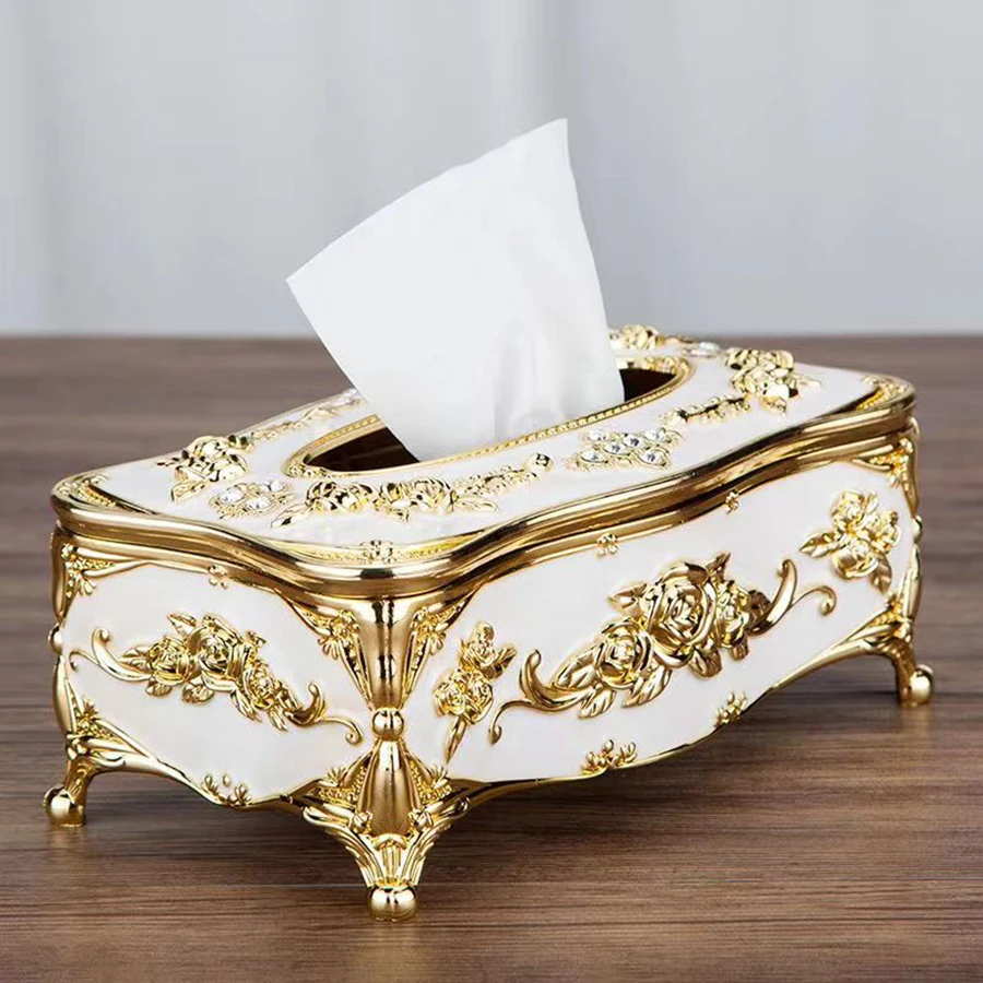 European Tissue Box, High-End Hotel Restaurant Napkin Extraction Box, Kitchen and Living Room Tabletop Tissue Storage Box