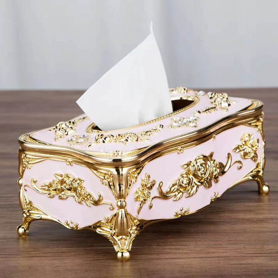 European Tissue Box, High-End Hotel Restaurant Napkin Extraction Box, Kitchen and Living Room Tabletop Tissue Storage Box