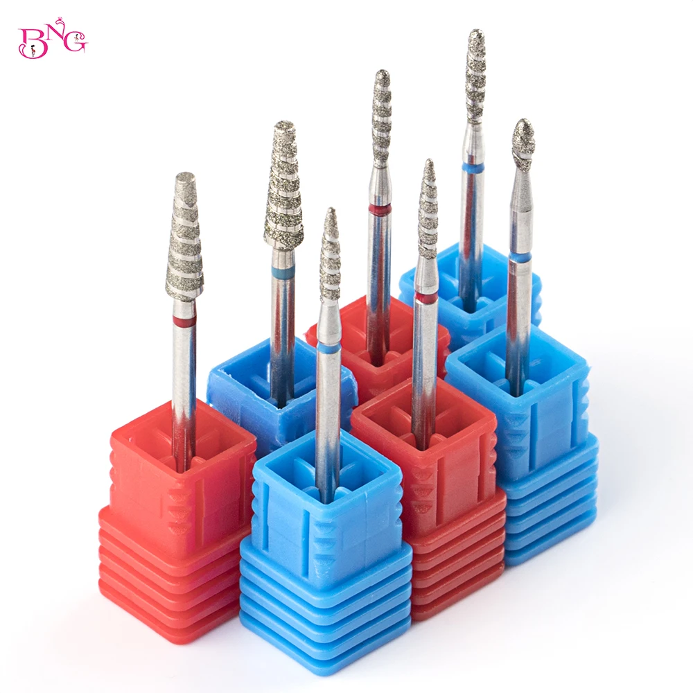 5Pcs/lot Diamond Nail Bits Tornado Flame Cuticle Drill Bit Pro Russian Electric File Bits for Nail Manicure and Pedicure 3/32''