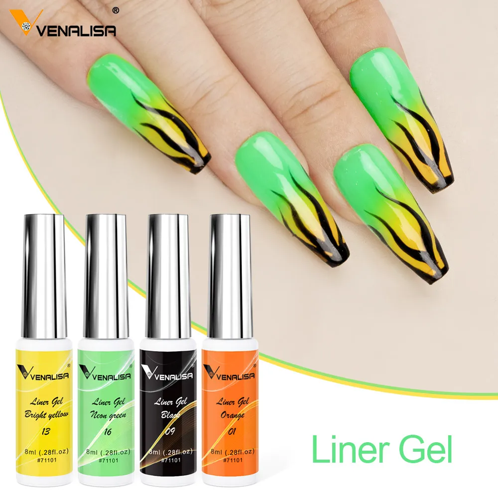 8ml VENALISA Liner Gel White Line French Nail Gel Polish 21 Colors Soak Off UV/LED Painting Gel Beautiful Semi Permanent Varnish