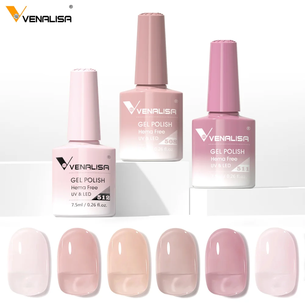 VENALISA 7.5ml Nail Gel Polish VIP5 HEMA Free Semi Permanent Soak off UV LED Nail Gel Varnish Full Coverage Nail Gel Lacquer