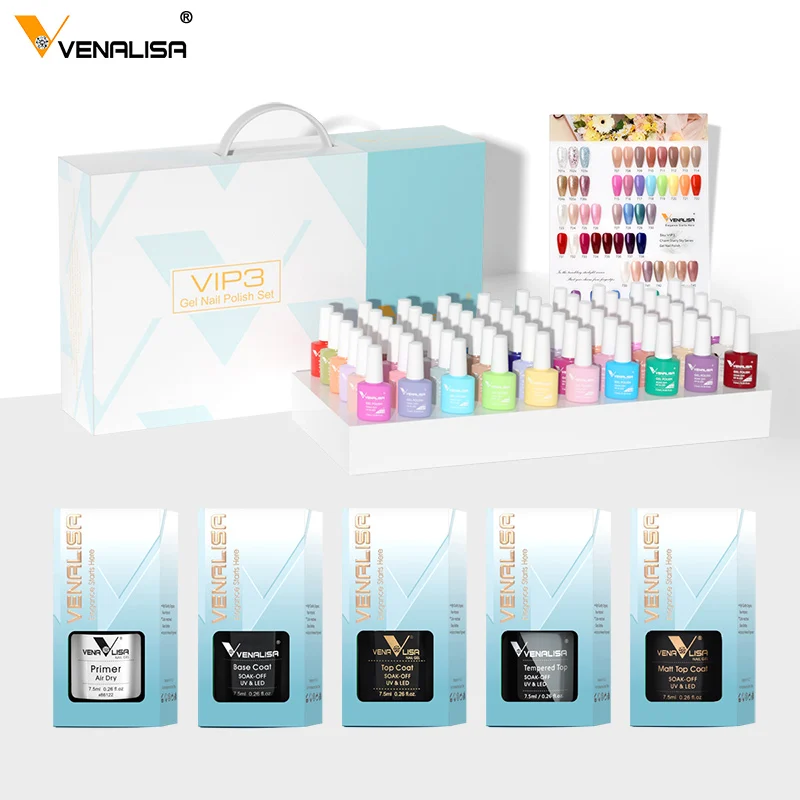 VENALISA 7.5ml Nail Gel Polish VIP5 HEMA Free Semi Permanent Soak off UV LED Nail Gel Varnish Full Coverage Nail Gel Lacquer