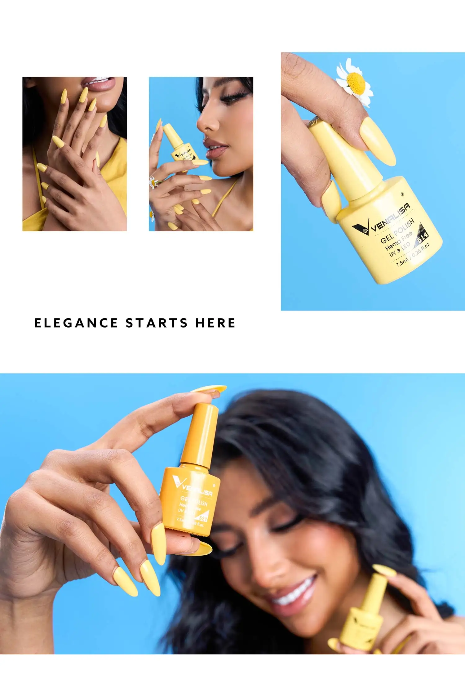 VENALISA 7.5ml Nail Gel Polish VIP5 HEMA Free Semi Permanent Soak off UV LED Nail Gel Varnish Full Coverage Nail Gel Lacquer