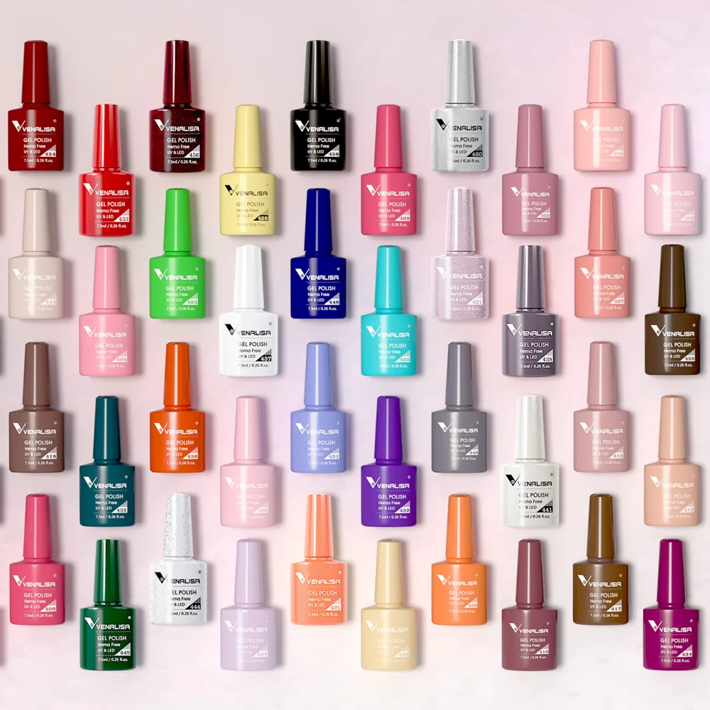 VENALISA 7.5ml Nail Gel Polish VIP5 HEMA Free Semi Permanent Soak off UV LED Nail Gel Varnish Full Coverage Nail Gel Lacquer