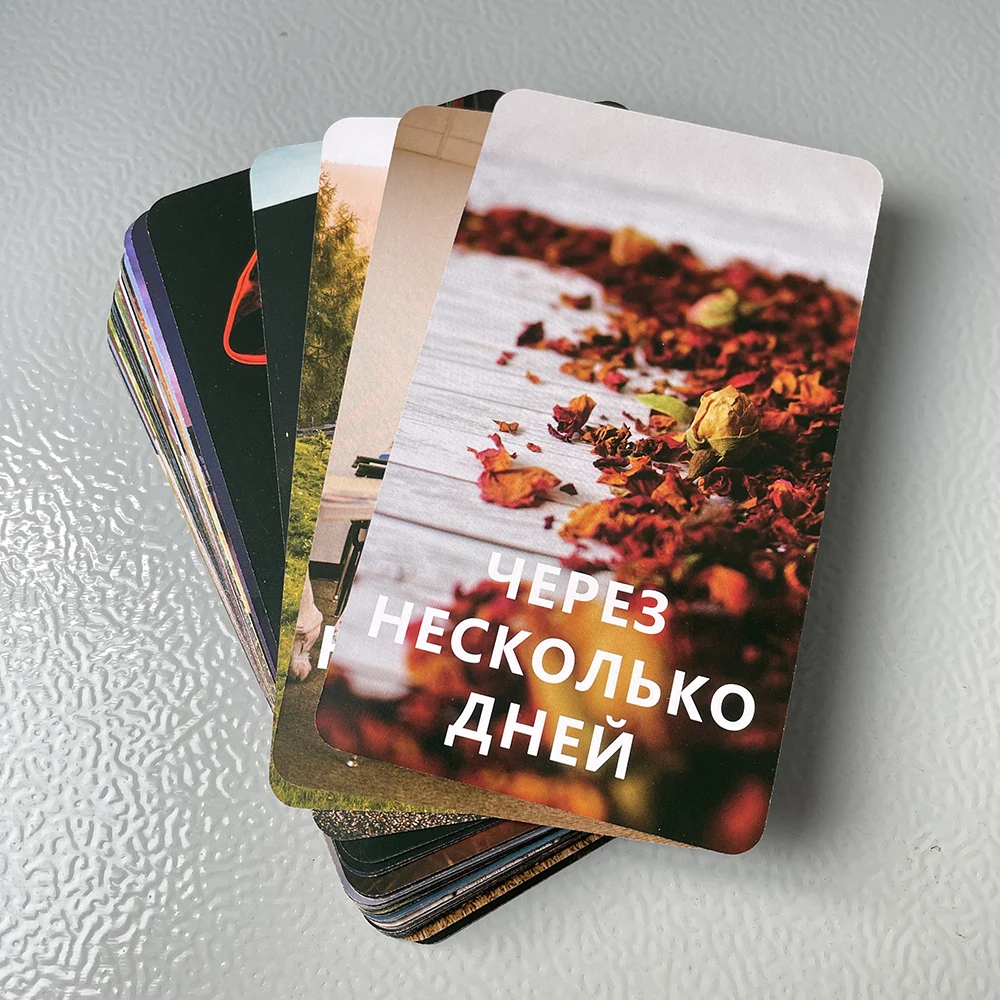 Time Tarot Cards in Russian Beautiful Keywords Deck Prophet Prophecy Divination Fortune Telling Toys 54-cards