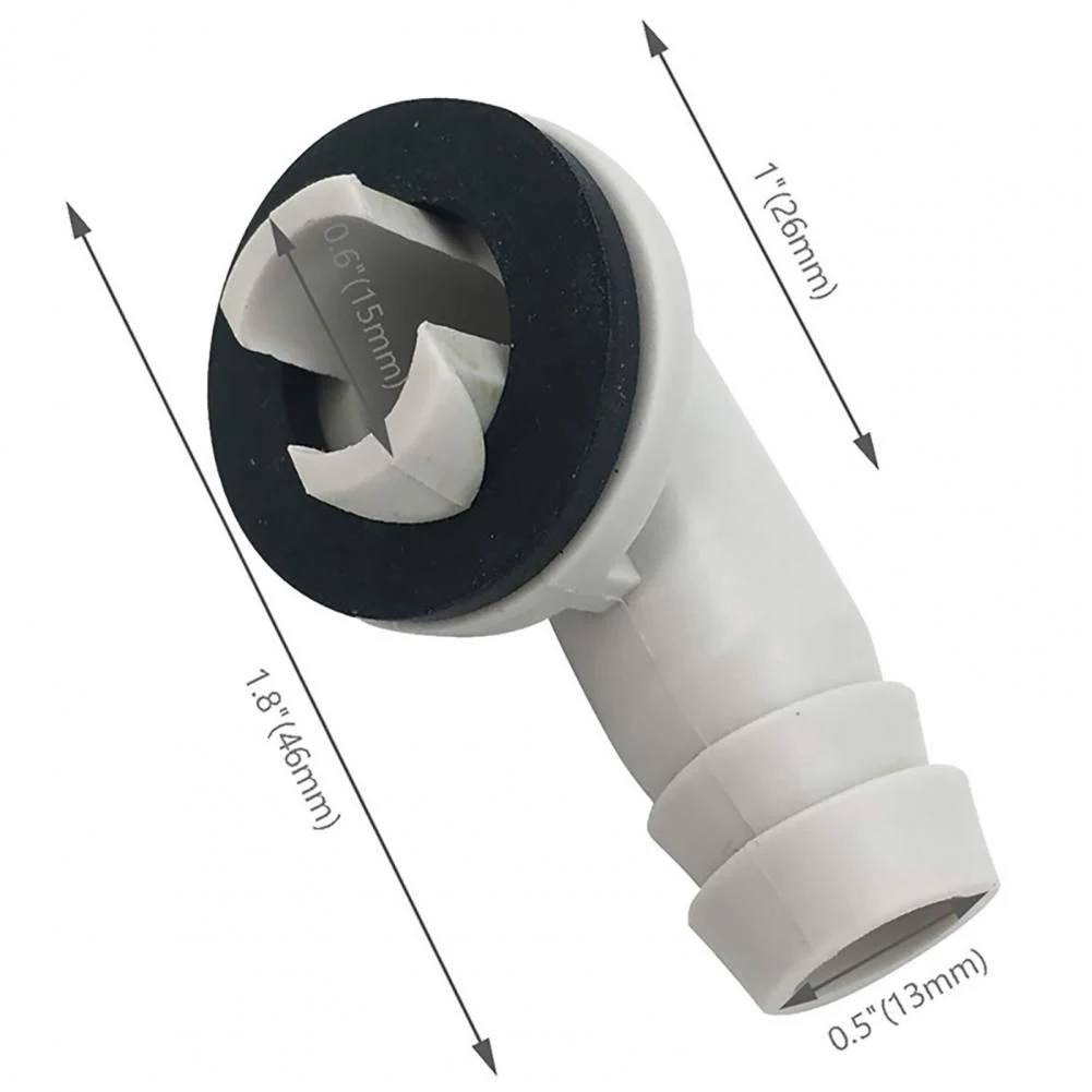 1/4pcs Air Conditioner Drain Connector AC Drain Hose Plastic Elbow Rubber Ring Kit Anti-defomed 1.5cm Diameter Connector