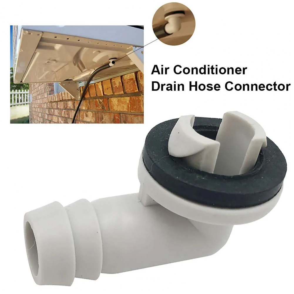 1/4pcs Air Conditioner Drain Connector AC Drain Hose Plastic Elbow Rubber Ring Kit Anti-defomed 1.5cm Diameter Connector