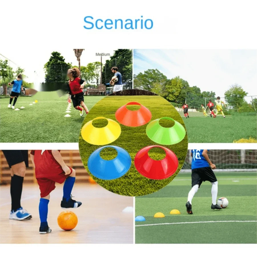 10/20/30pcs Soccer Training Sign Dish Pressure Resistant Cones Marker Discs Bucket Outdoor Basketball Football Training Sports