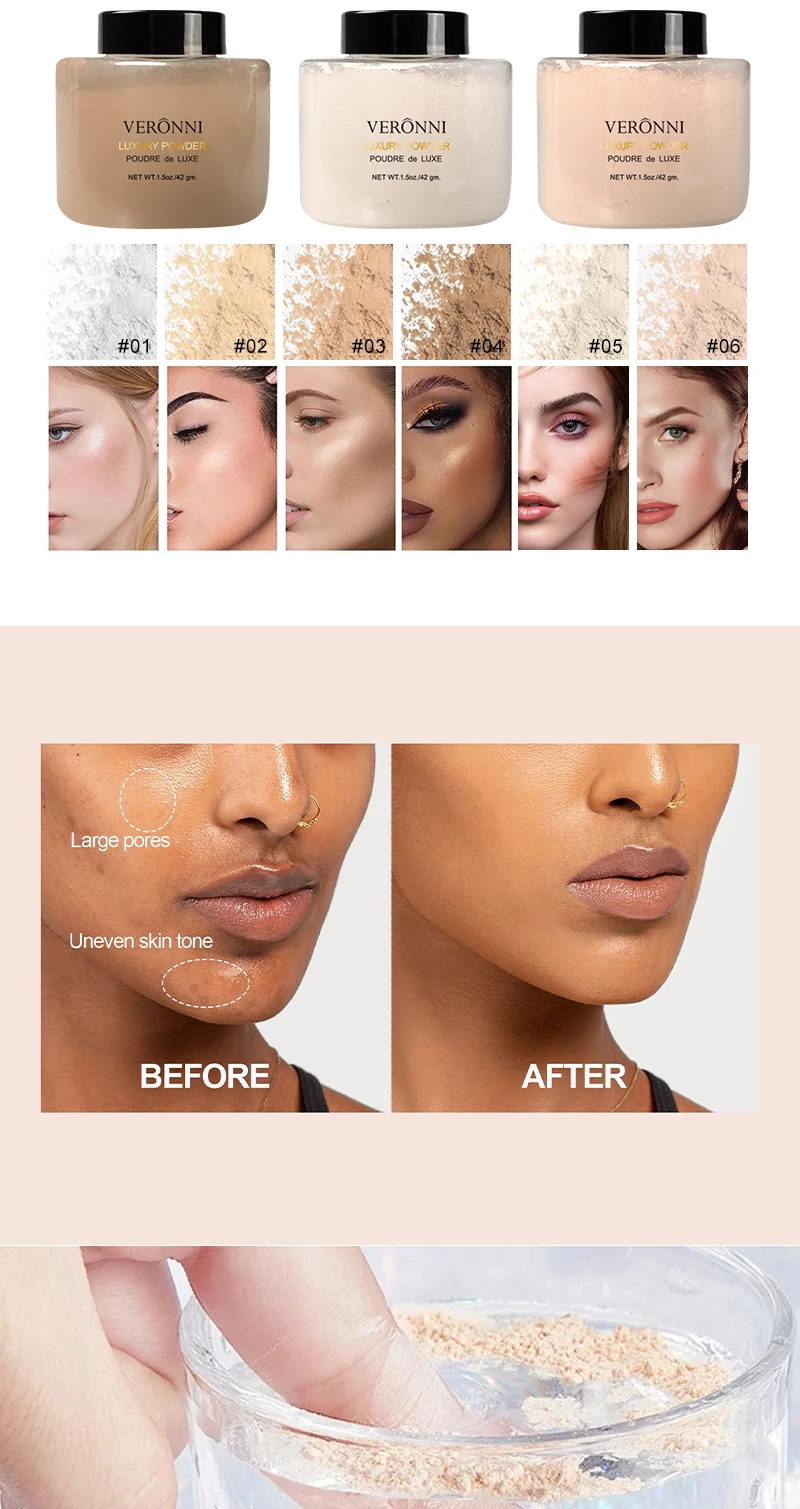 Banana Shaped Loose Powder Can Reduce Pores and Fine Lines, With a Long-lasting Matte Effect and Natural Facial Makeup Powder
