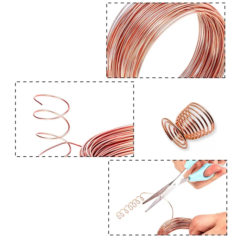 1-10M Bare Copper Wire Pure Copper Wire T2 Copper Coil Conductive Copper Wire, Bare Line Diameter 0.1/0.15/0.2/0.3/0.4/0.5-5mm