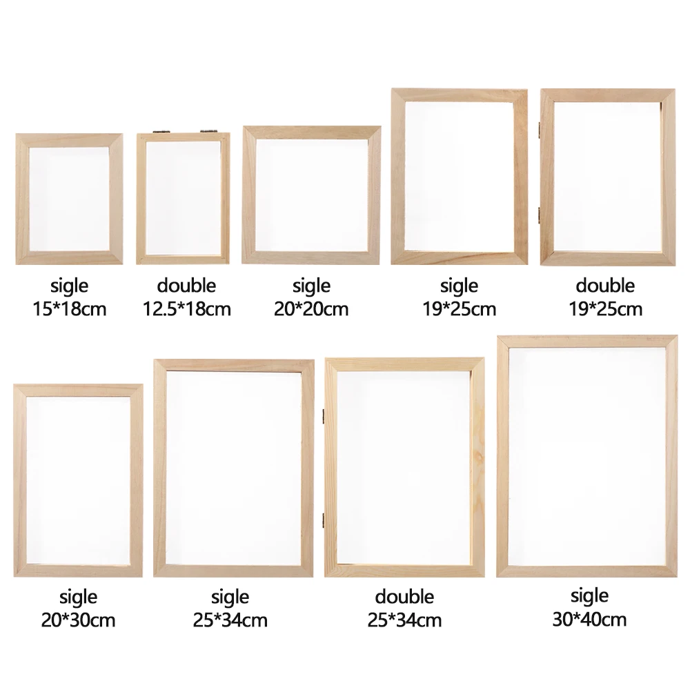 New Multi-size Paper Making Mould Frame DIY Papermaking Paper Making Screen Learning Wood Handcraft Gift Wooden Mesh Mold