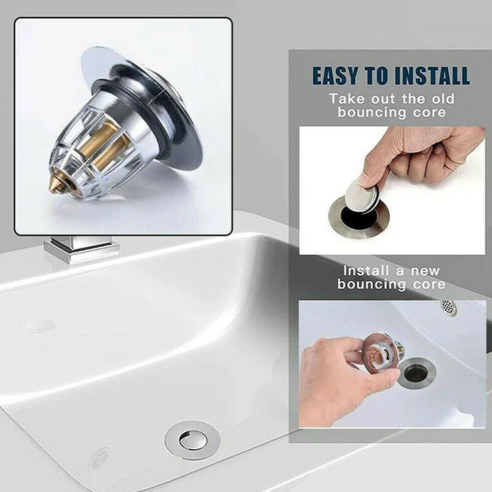 Bathroom Sink Plug Stopper Wash Basin Core Bounce Up Drain Filter Shower Sink Filter Plug Kitchen Bathtub Stopper