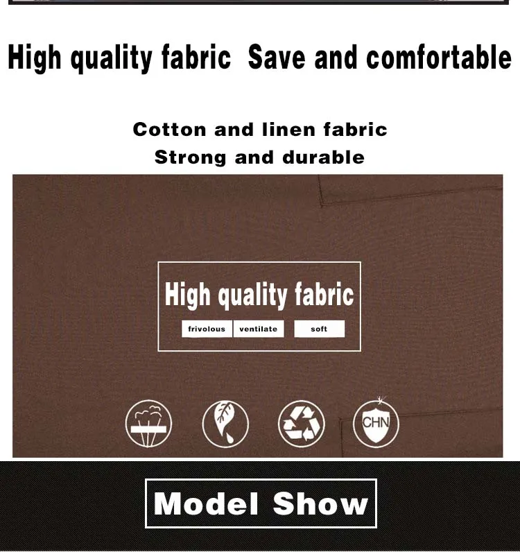 White Black Striped Man Woman Home Restaurant Kitchen Baking Nail Bib Oil Repellent Work Apron 2 Pockets Adjustable Clean Apron