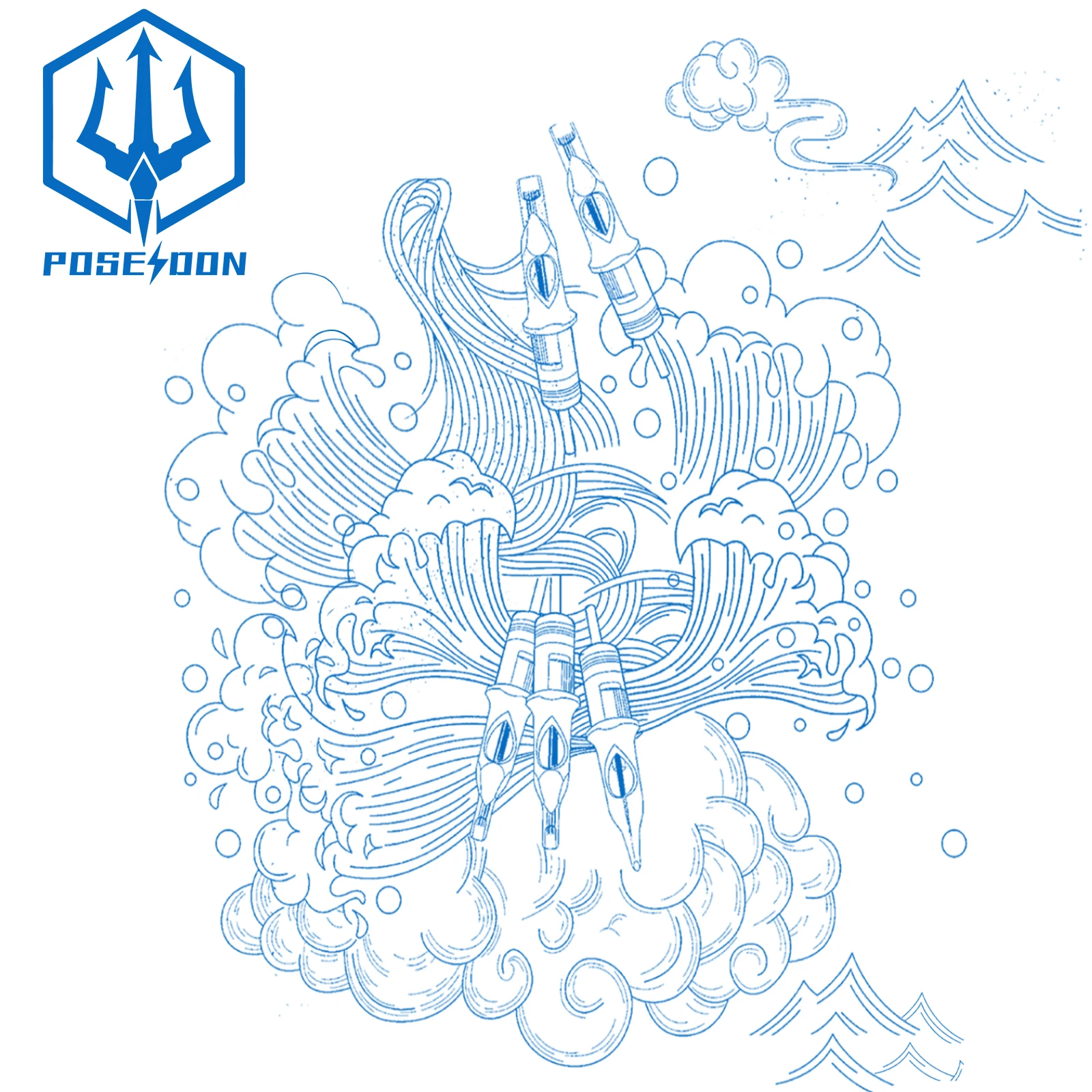 POSEIDON 10PCS/Box Tattoo Needles Disposable Sterile Tattoo Cartridge Needles Permanent Makeup RL CM for Tattoo Machine Pen
