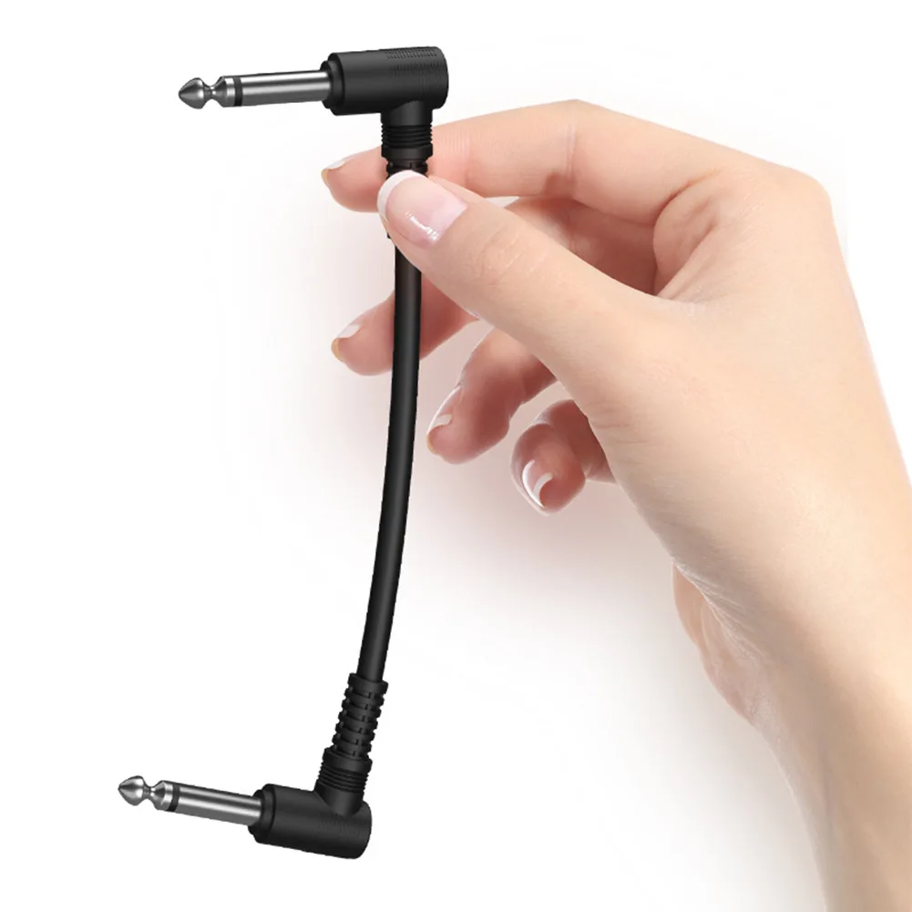 15cm 6.35mm Guitar Effects Pedal Cable Connector 1/4in Plug Wire Right Angle